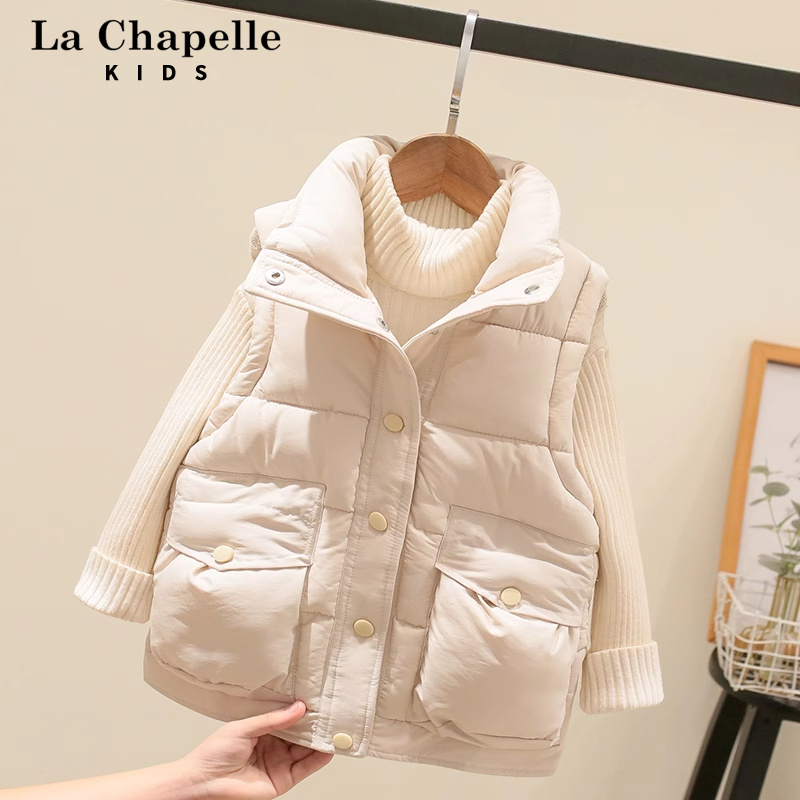 ラシャペル子供服女の子コットンベスト秋冬服2024新型子供アウターベスト厚手ベスト