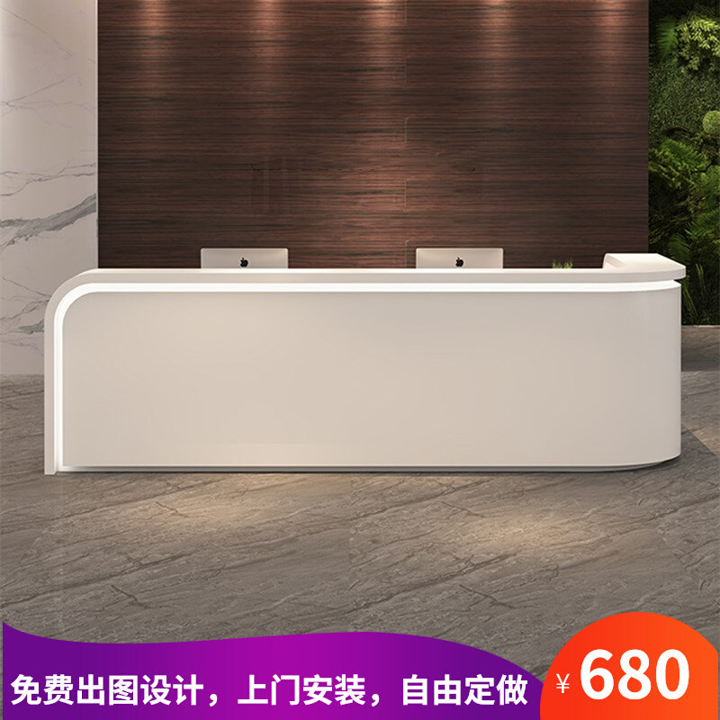 Bar counter white paint desk hotel reception desk community clinic registration desk service desk desk hot sale L shape