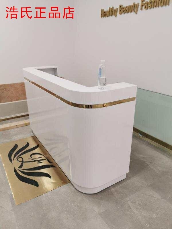 Nordic Wind Bar Counter Cashier Table Custom Creativity Imitation Marble Cashier Silver Counter New Shop Small Counter Brief