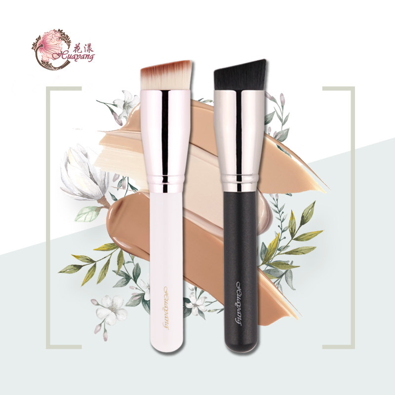 Flower and double raw powder bottom brushed makeup brush with brushed blush brushed canton bottom makeup brush slanted flat head BB cream brushed