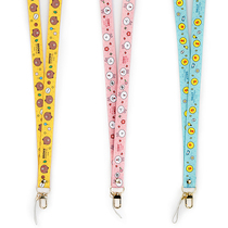 LINE FRIENDS Brownbear cute cartoon long lanyard card sleeve work permit hanging rope phone case sling