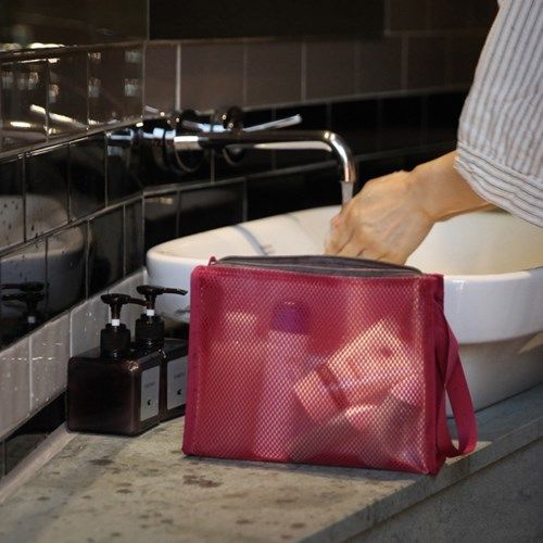 South Korea Full Travel Waterproof Coating Grid Cashier Bag Wrist Portable Male And Female Swimming Bath Wash Make-up Bag