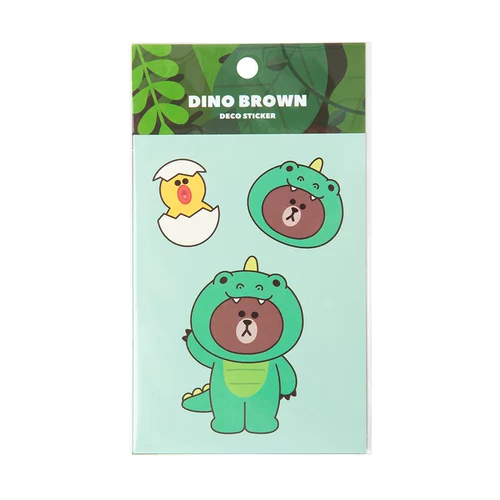 Line friends, милый динозавр, мобильный телефон, ноутбук, наклейка, Южная Корея
