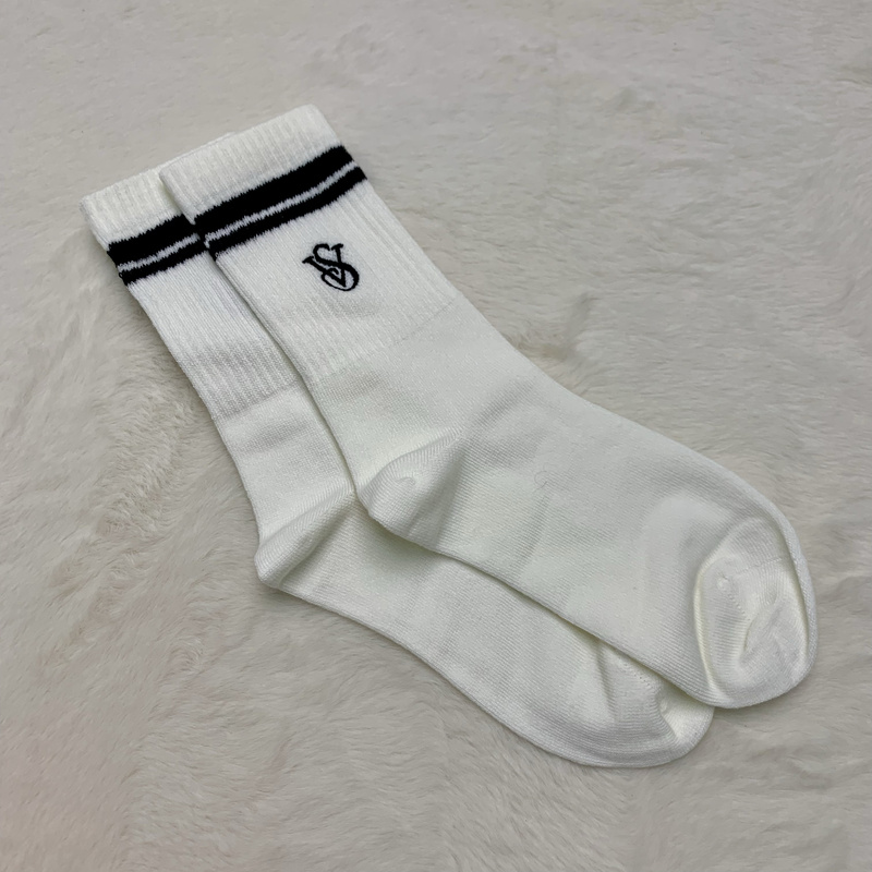 Victoria's Secret Mid-Calf Socks with White Stripes, Classic Logo Socks, White Socks, Versatile, All-Cotton, Sweat-Absorbent, Odor-Resistant Socks Victoria's Secret Mid-Calf Socks with White Stripes, Classic Logo Socks, White Socks, Versatile, All-Cotton, Sweat-Absorbent, Odor-Resistant Socks