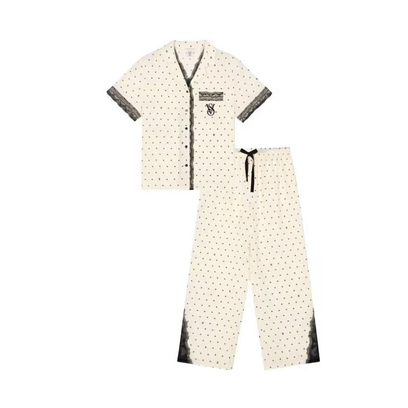 Victoria's Secret 2026 New Summer Short-Sleeved Tencel Cotton Comfortable and Soft Pajamas Set Home Wear