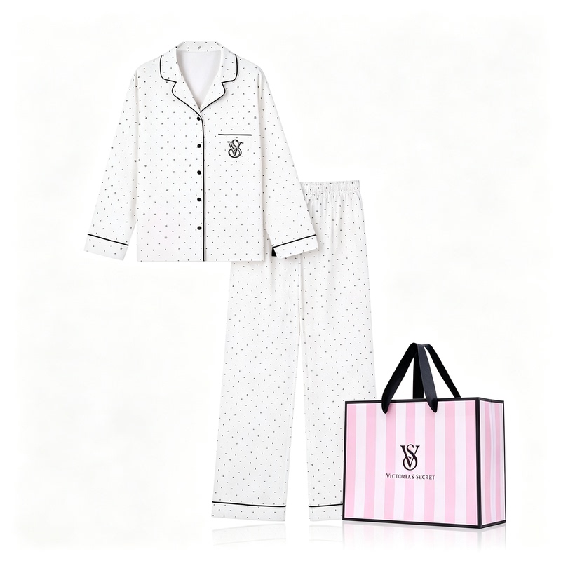 Victoria's Secret Light Velvet Series Pajama Set Autumn and Winter Coconut White Pink Reindeer Homewear Pajamas