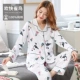 Đồ ngủ nữ ở Nam Cực mùa hè cotton dài tay mùa xuân và mùa thu cotton ngọt ngào phục vụ nhà phù hợp với phần mỏng kích thước lớn mùa thu