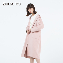 ZUKKA PRO Zhuka womens autumn and winter New wool double-sided strappy belt long woolen coat women