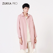 ZUKKA PRO Drucka phụ nữ mùa thu / mùa đông mở ngã ba hem áo kiểu loose-fitting áo lông hai mặt