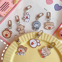 Cute Japanese love baby bear rabbit pendant schoolbag airpods pendant girl ins bag key chain pendant