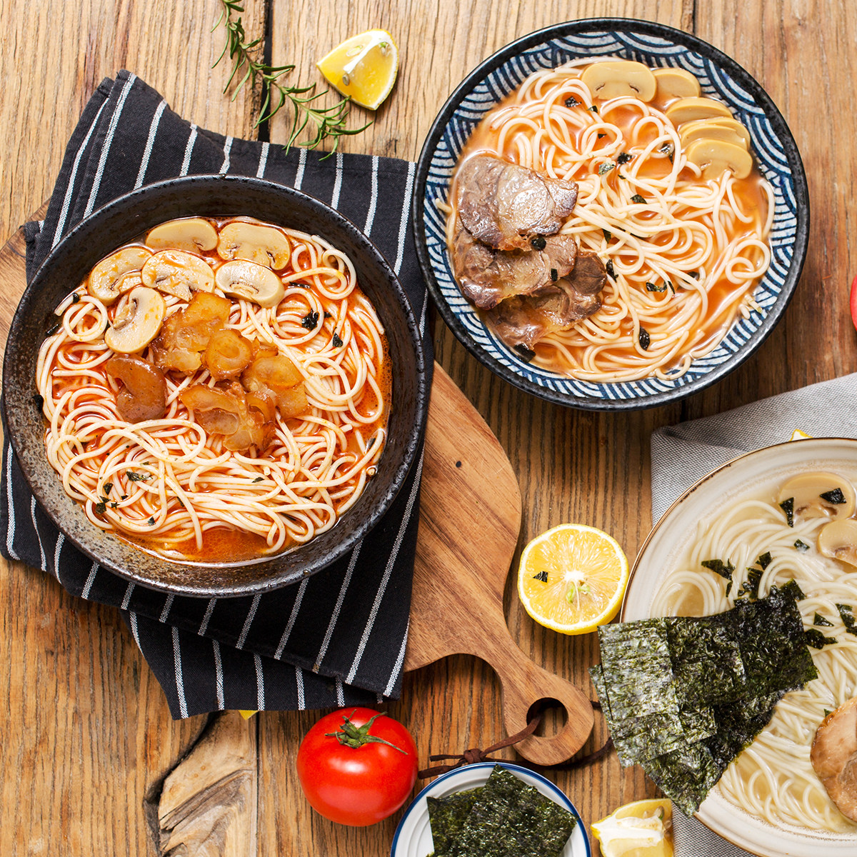 紫山 一夻日式豚骨拉面 3袋共1340g 天猫优惠券折后￥42.8包邮（￥57.8-15）