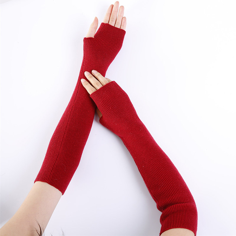 Idoyumu's new Latin yoga dance arm sleeve long style female fashion cashmere warm dew finger sleeve gloves-Taobao