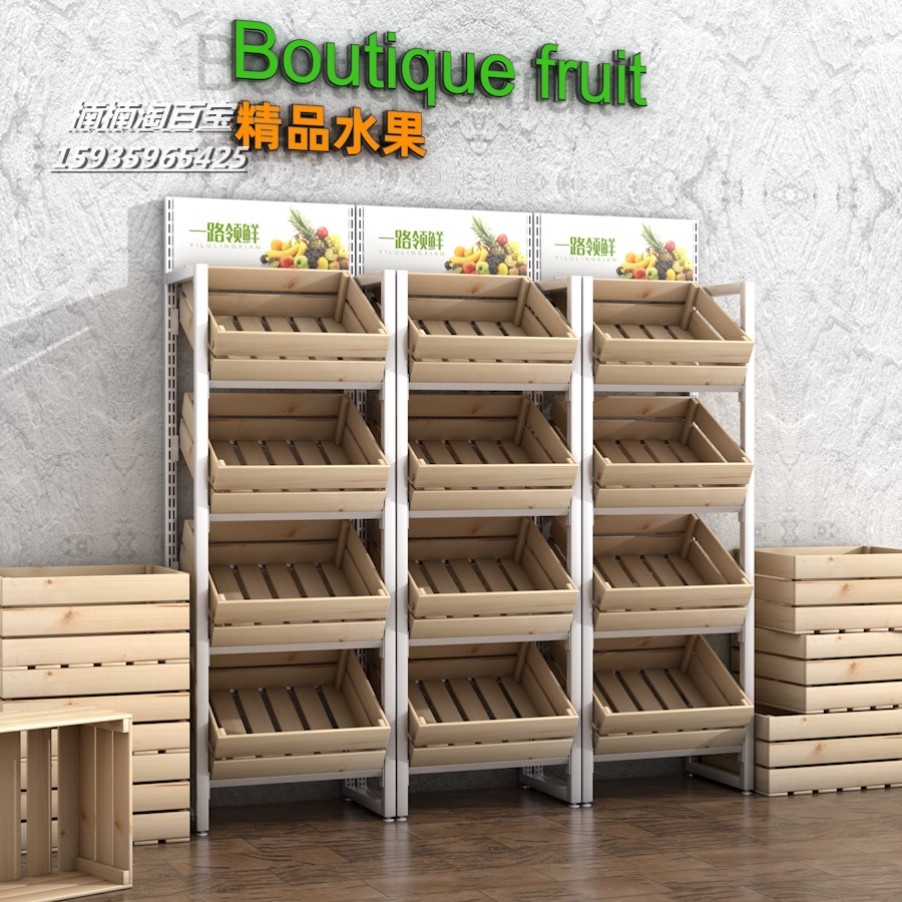 Fruit Shop Shelves Vegetable Display Case Shelving Red Wine Shelf Cake Cabinet Raw Fresh Supermarket Fruits And Vegetables Multilayer Exhibition Racks