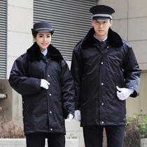 Security coat Winter frock cotton suit Mens extended multi-function cold suit Labor protection work clothes thickened cotton coat quilted jacket