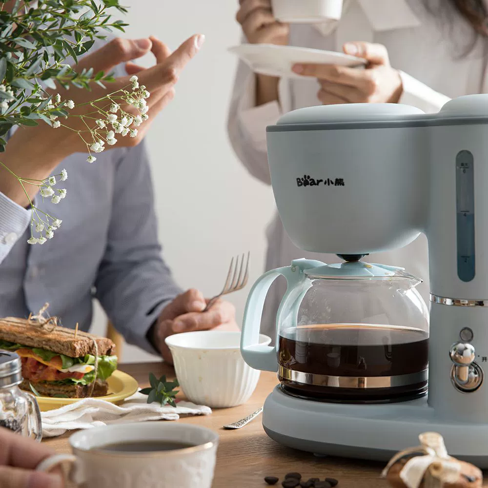 Máy pha cà phê tự động Bear bình pha cà phê mini nhỏ giọt tại nhà để pha trà và ấm trà - Máy pha cà phê