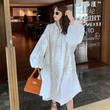 Весеннее белое шифоновое платье, юбка, большой размер, коллекция 2022, французский стиль