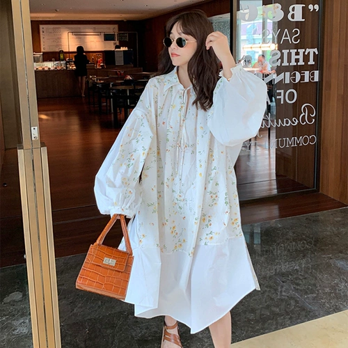 Весеннее белое шифоновое платье, юбка, большой размер, коллекция 2022, французский стиль