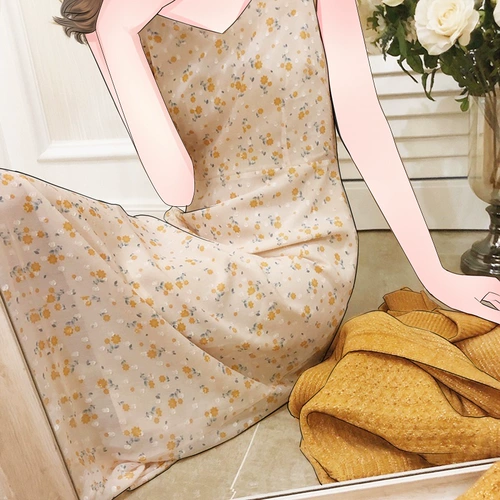 Брендовое летнее платье, подходит для подростков, изысканный стиль, популярно в интернете, цветочный принт