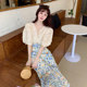 Western-style net red temperament casual fashion professional chiffon shirt skirt two-piece suit 2023 new female summer