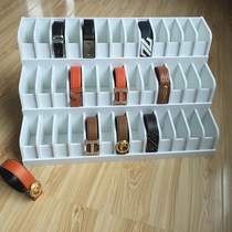 Drawer-style multi-compartment wooden belt display rack props Buckle Head display box store props