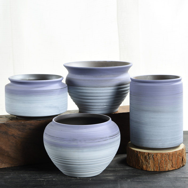 Coarse pottery breathable purple ceramic large fleshy old running of large diameter creative meat meat special offer a clearance flower pot the plants