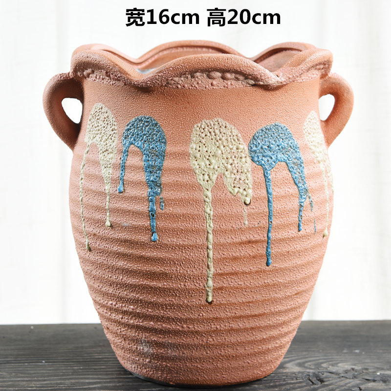 Zhuang zi mercifully glaze, fleshy ceramic coarse pottery flowerpot oversized large indoor old running the creative pottery flowerpot more meat