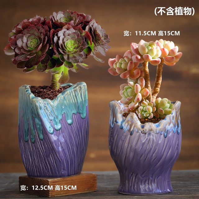 Succulent flowerpot ceramic ເຄື່ອງປັ້ນດິນເຜົາຫຍາບ breathable ຂະຫນາດຂະຫນາດໃຫຍ່ caliber ເຄື່ອງປັ້ນດິນເຜົາເກົ່າ pile pot ສ້າງສັນ succulent ພືດ retro ລ້າງລາຄາພິເສດ