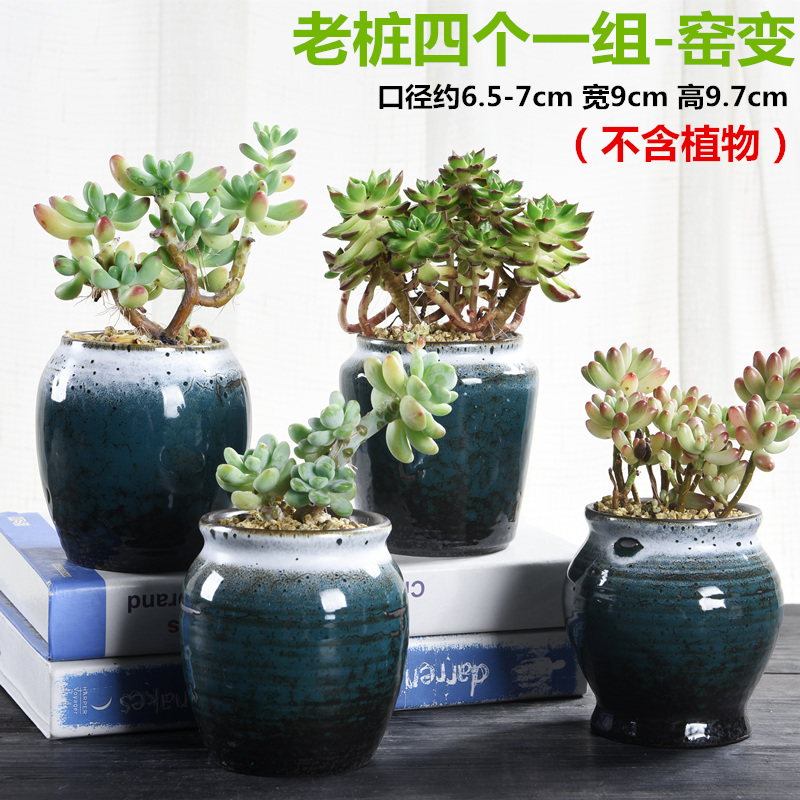 Old running the fleshy flower pot special offer a clearance of creative move contracted clay coarse pottery breathable ceramic small fleshy flower pot