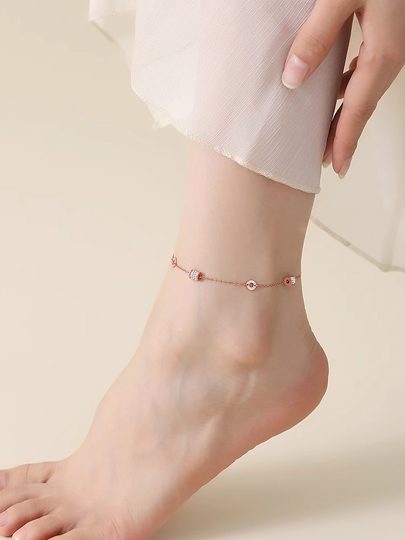 S999 Sterling Silber kleine Taille Fußkettchen Mädchen Modell Licht Luxus Nische neue Mode sexy Fußkettchen Geburtstagsgeschenk für Freundin