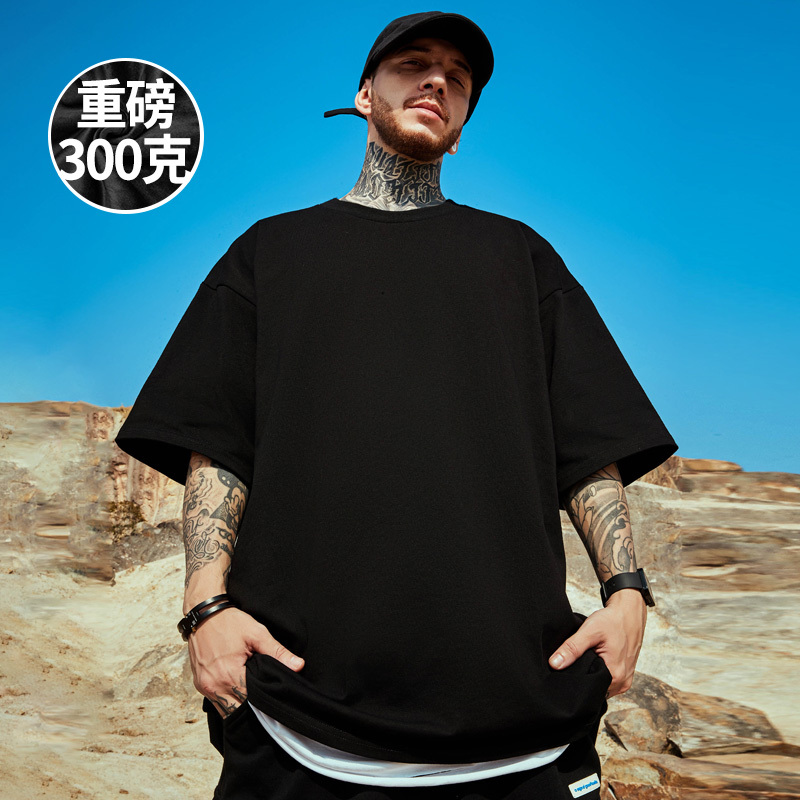 300g American-Style Heavyweight Vintage Solid Color Base Short-Sleeve T-Shirt, Plus-Size Men's Clothing, Extra Large Half-Sleeve for Big and Tall Men 300g American-Style Heavyweight Vintage Solid Color Base Short-Sleeve T-Shirt, Plus-Size Men's Clothing, Extra Large Half-Sleeve for Big and Tall Men