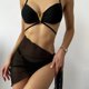 European and American sexy swimsuit black three-piece set