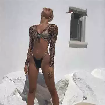 Hot Spring Ins áo tắm sexy bikini ba mảnh áo tắm da báo Đồ bơi Âu Mỹ 2020 Kỳ nghỉ Bikini - Bikinis