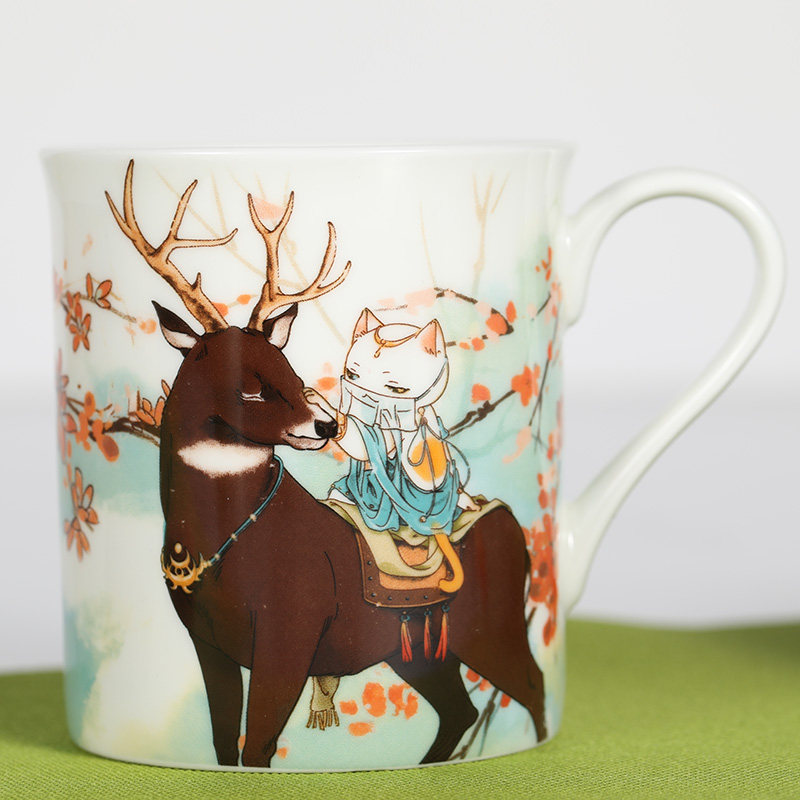Guanfu Museum creative personality ceramic mug Cute water cup Large capacity couple bone China coffee cup