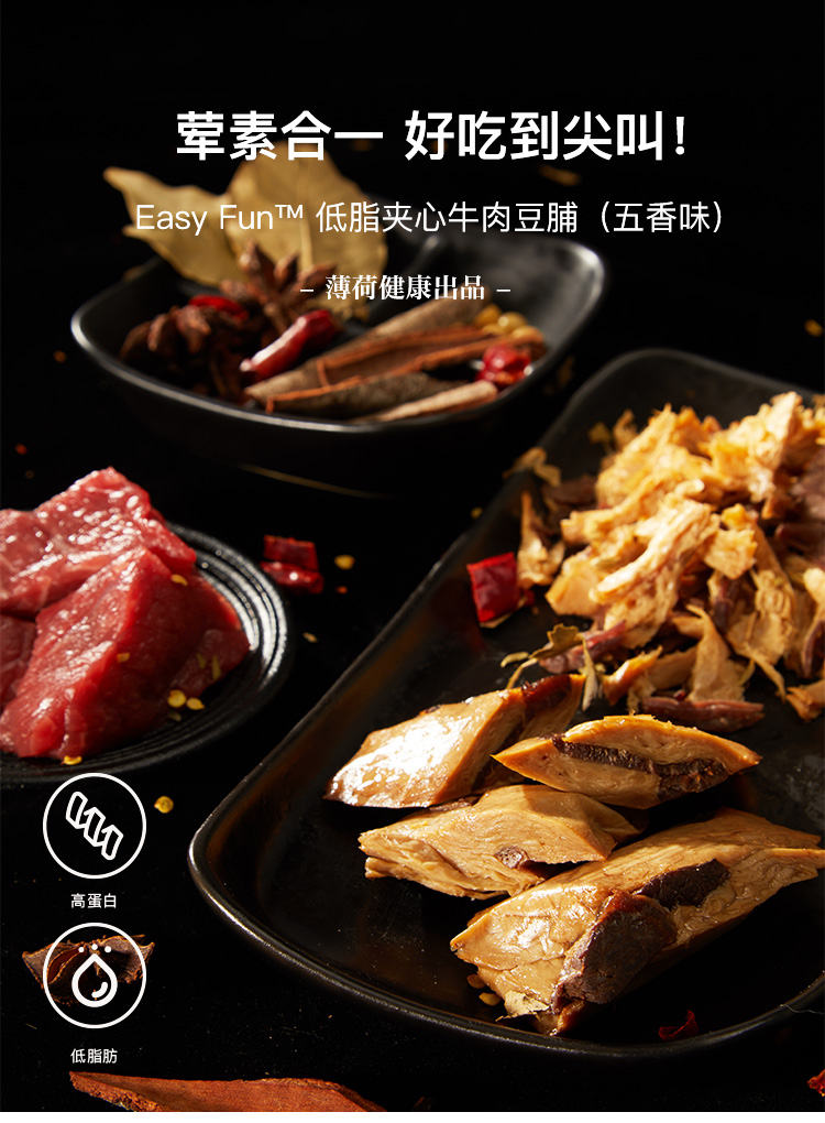 薄荷健康 低脂夹心牛肉豆脯 150g 共7小包 图1