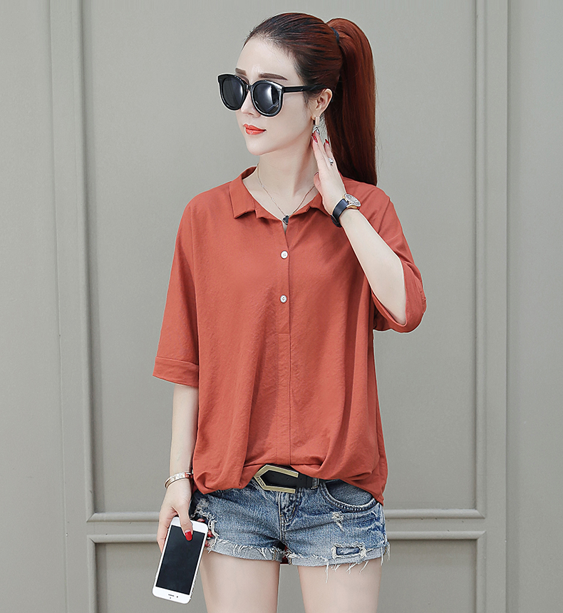 Áo sơ mi nữ tay dài 2019 xuân hè mới phiên bản Hàn Quốc của áo sơ mi giảm béo hoang dã mùa xuân áo sơ mi màu rắn - Áo sơ mi dài tay áo sơ mi nữ form rộng dáng dài