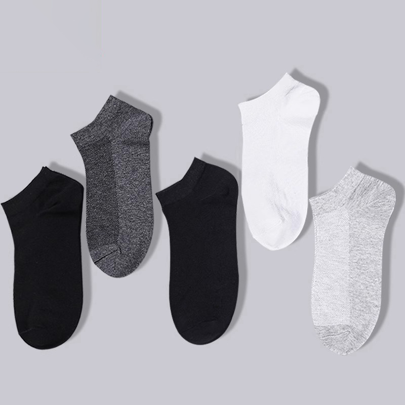 Men's Summer Thin Cotton Socks, Anti-Odor Ankle Socks, Spring and Autumn All-Cotton Mesh Short Socks