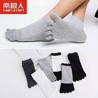 Vớ năm ngón Nam Cực cotton nam ngắn ống mùa xuân và mùa hè mỏng thấm mồ hôi thấm hút tất vớ thể thao ngón chân tất năm ngón chân - Vớ hàng tuần tất