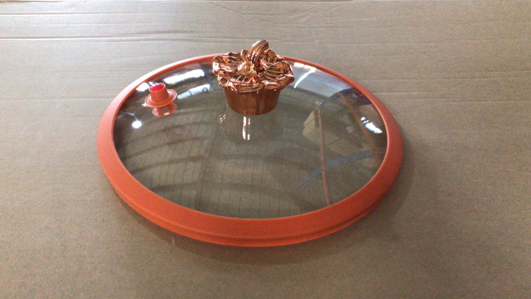 Pumpkin pot tempered glass cover electric pan glass cover electric hot pot lid micropressure cover ordinary household pot cover handle