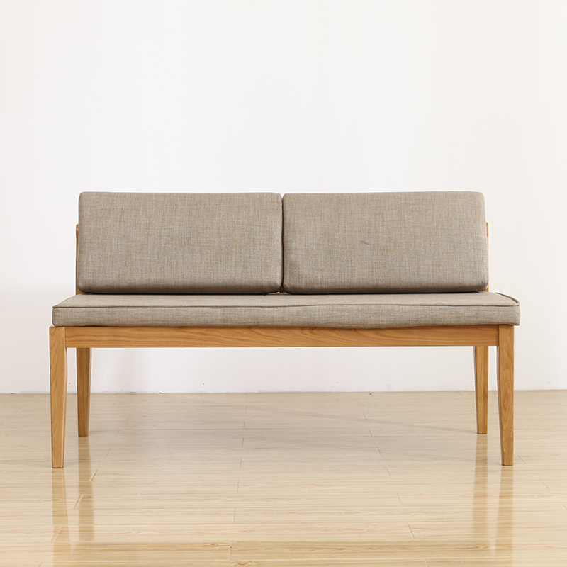 Nordic Green Solid Wood Corner Bench White Oak Washable Soft Bag Bench Simple Eco-Friendly Living Room Furniture