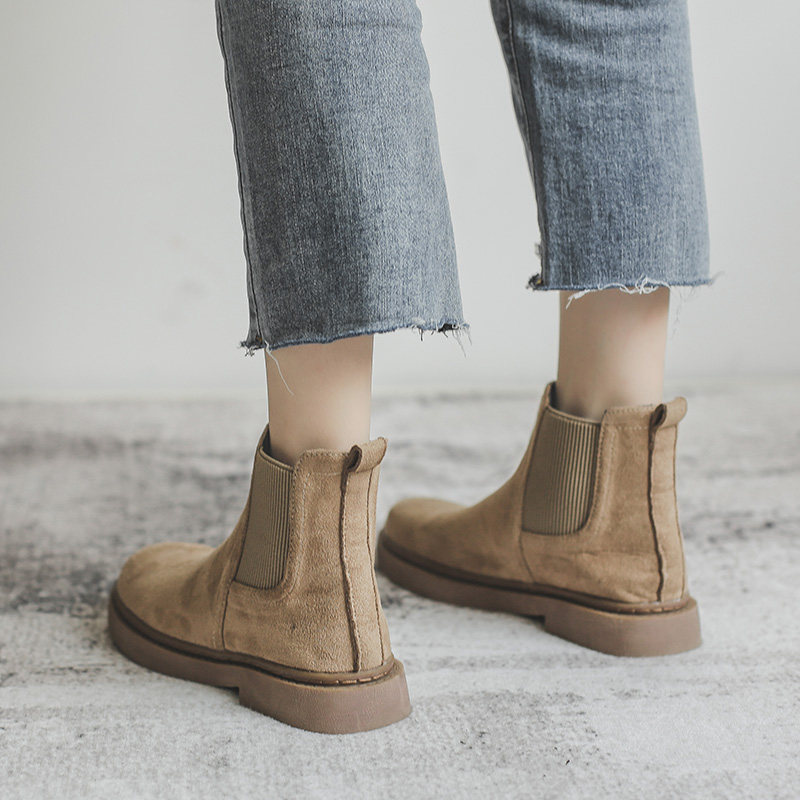 Retro Round Head Chelsea Boots Children 2021 New Spring Autumn Winter Style Single Boots Thick Underbrown Chic Small Short Boots