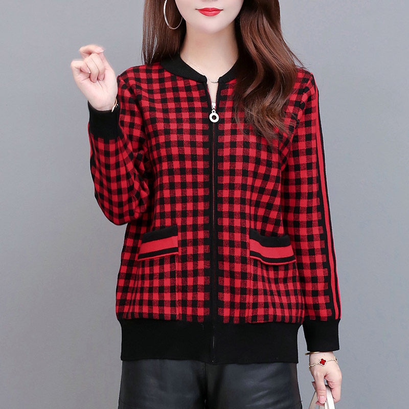 Plaid jacket women's short 2020 autumn and winter new fashion Korean version loose and wild casual zipper coat tide