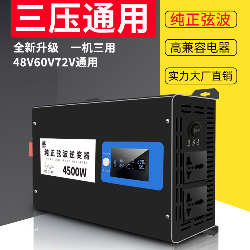 Pure Sine Wave Inverter 12V24V48V60V to 220V Household Car Power Converter 2000W3000W