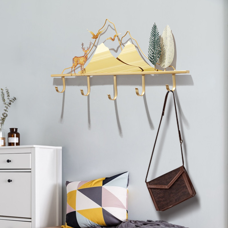 Living room hooks Wall containing floor shelves Nordic ins wind light extravagant and luxurious Decorative Racks Doorway Entrance To The Family Cloths Hanging Accessories.
