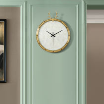 Nordic Light Lavish Hanging Clock Living Room Fashion Muted Pure Copper Clock Genguan Deer Head Clock Bedroom Creative Home Clock Decoration