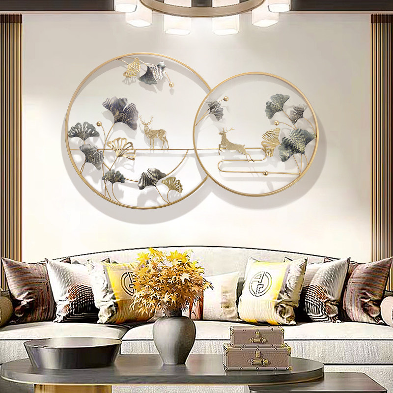 Eurostyle Gingko Wall Decoration Iron Art Wall-mounted Decoration Living Room Sofa Background Wall Decoration Xuanguan Dining Room Creative Wall Decoration