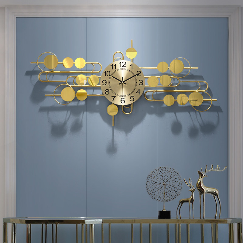 Eurostyle fashion Xuanhang hanging bell modern minimalist atmosphere light and luxurious bell decorated living room mute personality creative hanging wall and watch