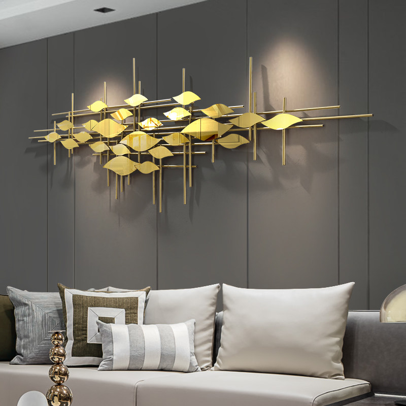 Nordic luxury stereo metal wall wall wall hanging living room wall decoration dining room decoration dining room