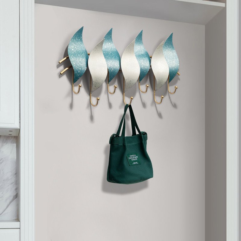 Nordic ins style creative hook wrought iron doorway wall decoration entrance coat rack hanging bathroom free punch hanging rack