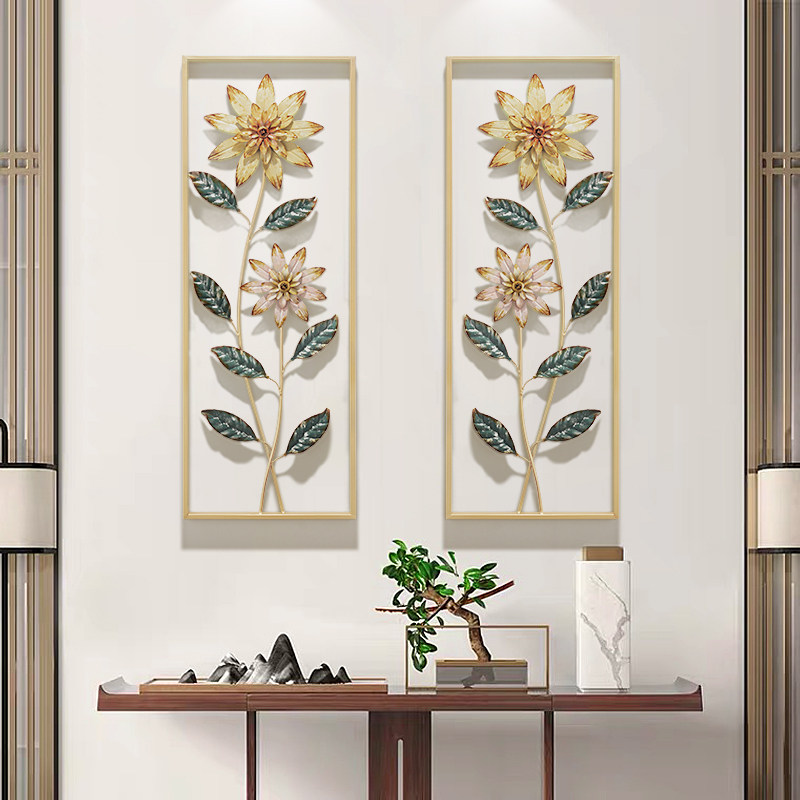 American Wall Decoration Creative Wall Decoration Flowers Hanging Flower Dining Hall Wall Genguan Walkway Metal Pendant Wall Decoration