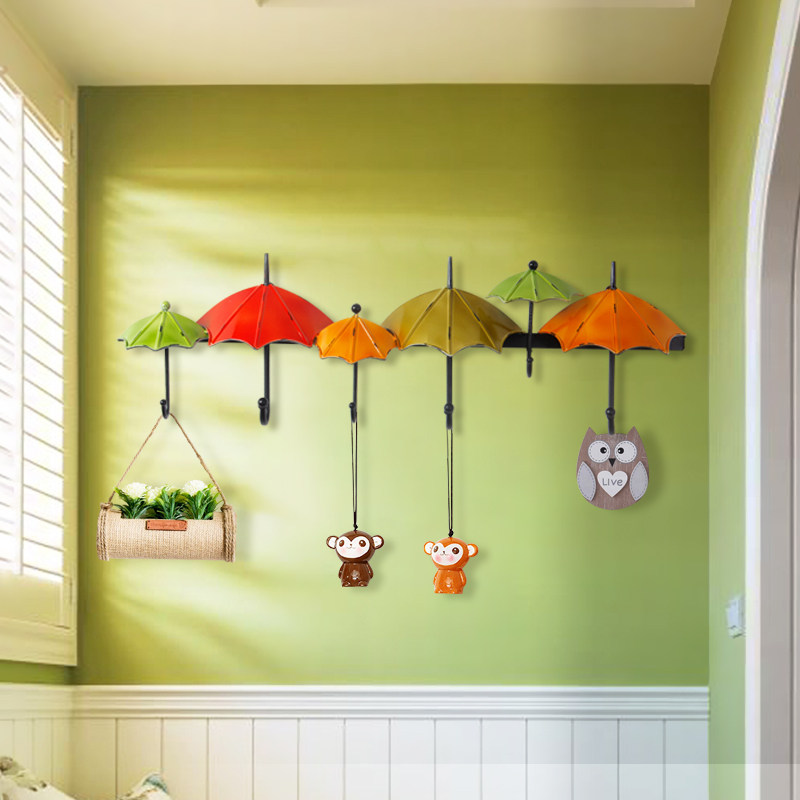 Hook creative wrought iron coat hook door porch key rack wall hanging coat hook wall decoration hanger